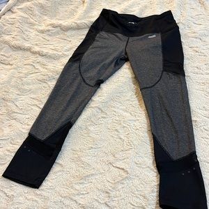 Avia Grey/Black Mesh Details Réflexion  Dots Full Length Leggings Size S